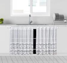 Cortina De Renda Pia Stilo Com Varão Beija Flor 2pçs