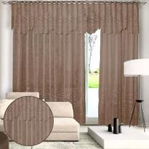 Cortina De Renda Sala Interlar 350x220 Cm Roseiral Desert Cor Marrom-claro