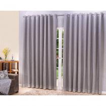 Cortina de Sala Microfibra com Linho 300x280cm para Varão Cinza Ludatex Cortina de Sala Microfibra com Linho 300x280cm para Varão Cinza Ludatex