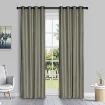 Cortina De Tecido Rustica Realce Taupe 2,60X2,30M Pemogo