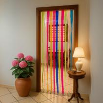 Cortina De Tiras Plásticas ArcoÍris Para Porta Anti Inseto 1,98X80cm