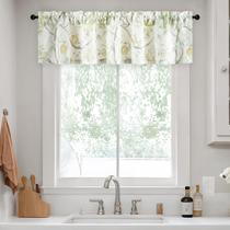 Cortina de tratamento de janela Valances Leeva Green Flower Print Cortina de tratamento de janela Valances Leeva Green Flower Print