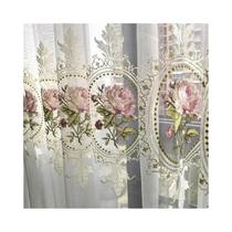 Cortina De Tule Com Bordado De Peônia, Elegante E Transparente, Para Sala De Estar E Quarto Cortina De Tule Com Bordado De Peônia, Elegante E Transparente, Para Sala De Estar E Quarto