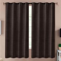 Cortina de Varão Rústica Texturizada 1,80m x 2,80mRubi Marrom - DECORI