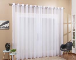 Cortina De Varão Voil Branco 2,80x2,30 Para Sala Ou Quarto