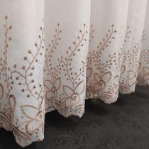 Cortina De Voal Bordado Para Sala Flores Floral Com Forro Microfibra Alto Padrão P/ Varão 6,00x2,50 Luxo Cortina De Voal Bordado Para Sala Flores Floral Com Forro Microfibra Alto Padrão P/ Varão 6,00x2,50 Luxo