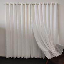 Cortina De Voil Bordado Com Forrada Luxuosa P/ Varão E Ilhóses 3,00x2,50