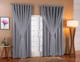 Cortina De Voil C/ Forro Blackout Tecido 6,00x2,20 Sala E Quarto Várias Cores