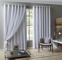 Cortina de Voil Com Forro Em Microfibra 4,00m X 2,60m para sala Cortina de Voil Com Forro Em Microfibra 4,00m X 2,60m para sala