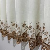 Cortina De Voil Guipir Bordado Forrada Com Microfibra Alto Padrão 3,00x1,60