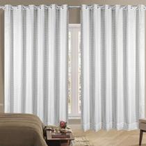 Cortina De Voil Voal Quadriculada Blackout Branca 1,80X2,70