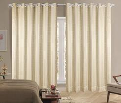 Cortina De Voil Voal Quadriculada Blackout Marfim 2,30X2,70