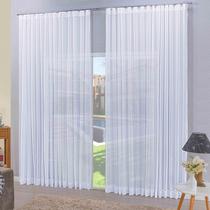 Cortina Decor 2,00m X 2,60 Sala Quarto Fita Wave Voil Linho