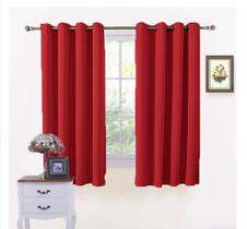 Cortina decoração de sala e quarto 3,00x1,80 tecido oxford liso com acabamento premium vermelho