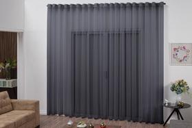 Cortina Decorativa Cor Preto Com Ilhós 3,00 X 2,80 Metros