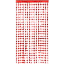 Cortina Decorativa Metalizada Vermelha Coração 1x2m Un - Make - Make+
