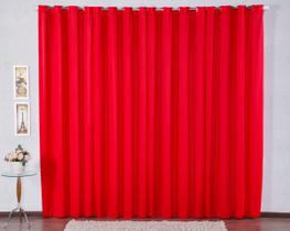 Cortina Decorativa para Sala Quarto Escritório Malha Gel Ilhós Lisa 2,00m x 1,60m Vermelho