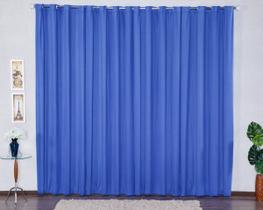 Cortina Decorativa para Sala Quarto Escritório Malha Gel Ilhós Lisa 3,00m x 2,80m Azul Royal