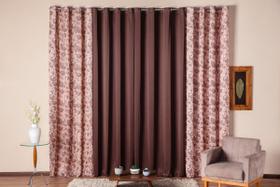 Cortina Decorativa para Sala Quarto Escritório Malha Gel Ilhós Mista 2,00m x 1,60m Estampa 5 Folhagem Tabaco Cortina Decorativa para Sala Quarto Escritório Malha Gel Ilhós Mista 2,00m x 1,60m Estampa 5 Folhagem Tabaco