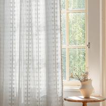 Cortina Deeprove Boho Silver Grey 132x213 cm bordada