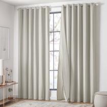 Cortina Delicatta Para Varão Simples 3,00m X 2,60m Com Forro 100% Poliéster - Marfim