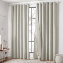 Cortina Delicatta para Varão Simples 3,00m x 2,60m com Forro 100% Poliéster - Marfim