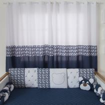 Cortina Dengoso 2.00 Mts Quarto Infantil bebe Azul marinho