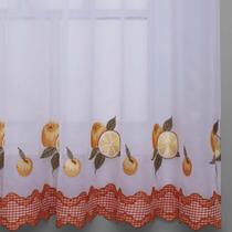 Cortina Doce Lar para Cozinha em Voil Bordado 2,00m x 1,40m 100% Poliéster - Citrus