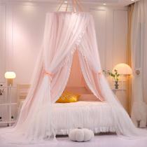 Cortina dosel para cama VETHIN, doble capa, princesa, domo rosa Cortina dosel para cama VETHIN, doble capa, princesa, domo rosa