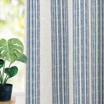 Cortina DriftAway Chris Linen Azul Listrada Blackout 137x137cm