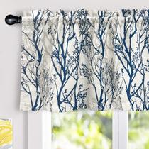 Cortina DriftAway Tree Branch Linen Saia 132x61 cm azul