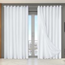 Cortina dual forro microfibra com voil gaze belga 5,60x2,70 Cortina dual forro microfibra com voil gaze belga 5,60x2,70