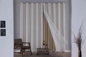 Cortina dublin blackout com voil 2,80x1,70m - avelã Cortina dublin blackout com voil 2,80x1,70m - avelã