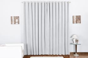 Cortina Duda sala ou quarto oxford 2,00x1,70 para varão 2m cor branca