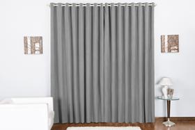 Cortina Duda sala ou quarto oxford 4,00x2,80 para varão 4m cor cinza