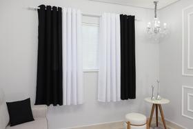 Cortina Duo Oxford 600X180 Duas Cores Sala/Quarto Para Varão