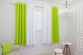 Cortina Duo Oxford 600X180 Duas Cores Sala/Quarto Para Varão