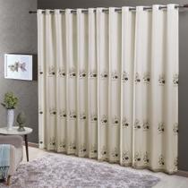 Cortina Dupla 24 Ilhoses 300x250cm Doha Caqui Casa D'oro - Sultan