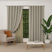 Cortina Dupla Blackout Trilho Suíço 3,00 X 2,70 Corta Luz Blecaute Escurece Porta Balcão Varanda