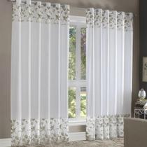 Cortina Dupla Marselha 300x250cm Cinza Branca