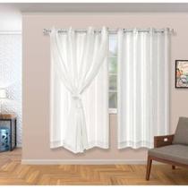 Cortina dupla Voil Com forro microfibra- Bella Janela 2,60x1,70m - meia parede Cortina dupla Voil Com forro microfibra- Bella Janela 2,60x1,70m - meia parede