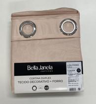 Cortina Duplex 3,00 x 1,70 Lisa Cromo Bella Janela