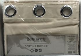 Cortina Duplex 4,20 x 2,50 Lisa Cromo Bella Janela