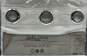 Cortina Duplex 4,20 x 2,50 Lisa Cromo Bella Janela