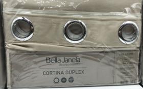 Cortina Duplex 4,20 x 2,80 Lisa Cromo Bella Janela
