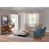 Cortina Duplex BellaJanela Valência Barrada/Taupe