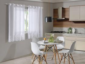 Cortina Duplex Cozinha Brisa 3,00x1,40 Branca - Bella Janela
