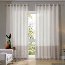 Cortina Duplex Mônaco Barrada 5,40x2,80m Marfim e Areia - Bella Janela