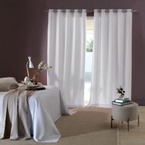 Cortina Duplex Poá 3,00x1,70m Branco - Bella Janela