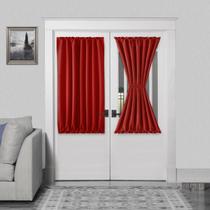 Cortina DWCN French Door Thermal Blackout 137x102 cm Vermelha
